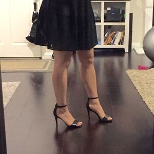 Vince Camuto Black Open-Toe Ankle Strap Heels